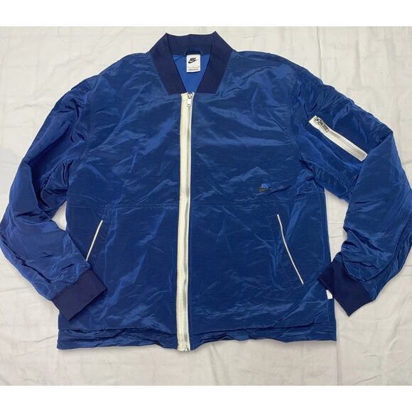 Nike Track Jacket Windbreaker Full Zipper Men’s Size L Large Color Navy Blue - Picture 1 of 8